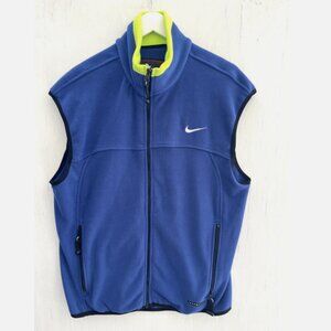 VTG NIKE ACG Therma F.I.T. Zip Up Fleece Vest Navy Blue All Conditions Gear L